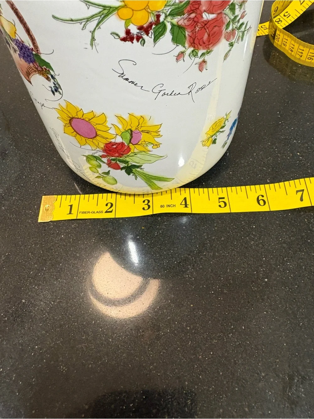 Williams Sonoma Botanical Floral Ceramic Canister made in Portugal